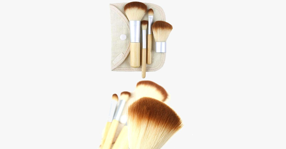 Mini 4-piece bamboo brush set