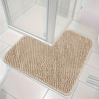 HoekZacht L-shaped Shower Mat – Plush Non-Slip Bath Mat with High Absorbency