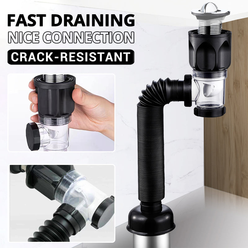 Telescopic drain pipe against odor