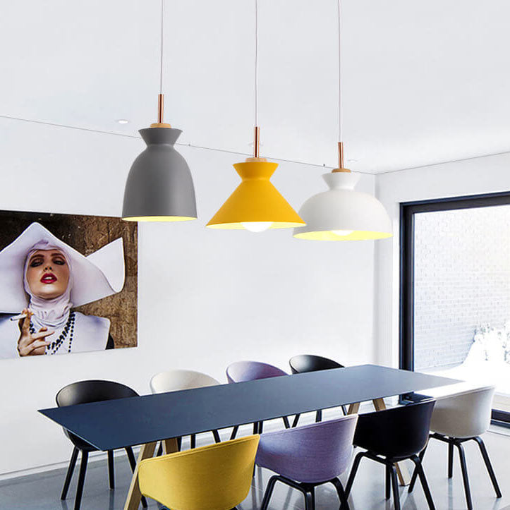 AuroraLite Nordic Pendant Light | Metal Design | 1-Light | Modern Color Options