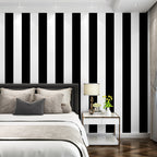 Simple Wide Stripes Non-Adhesive Wallpaper for Coffee Room and Clothing Store, 33 Feet x 20.5 Inches