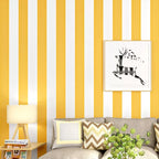 Simple Wide Stripes Non-Adhesive Wallpaper for Coffee Room and Clothing Store, 33 Feet x 20.5 Inches