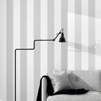 Simple Wide Stripes Non-Adhesive Wallpaper for Coffee Room and Clothing Store, 33 Feet x 20.5 Inches