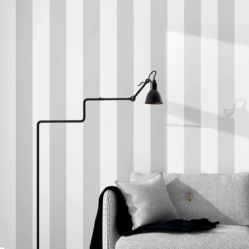 Simple Wide Stripes Non-Adhesive Wallpaper for Coffee Room and Clothing Store, 33 Feet x 20.5 Inches
