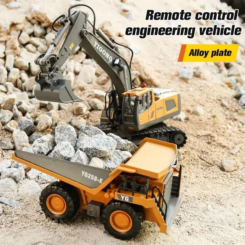 Remote-Controlled Excavator with 11 Functions for Realistic Construction Site Feel