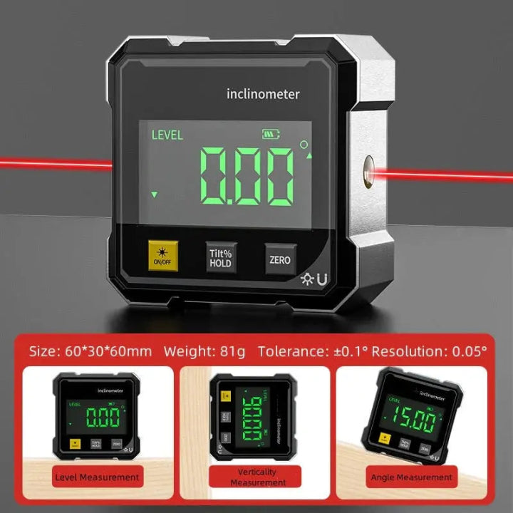 Precision Angle Meter AnglePro – Magnetic Digital Laser Level