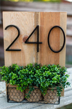 Royelux Modern House Numbers - Stainless Zinc Alloy, Black Finish, 5" High