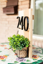 Royelux Modern House Numbers - Stainless Zinc Alloy, Black Finish, 5" High