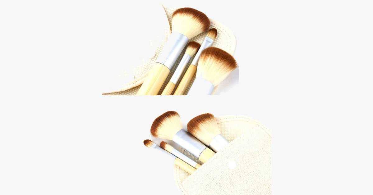 Mini 4-piece bamboo brush set