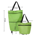 Foldable shopping bag with wheels