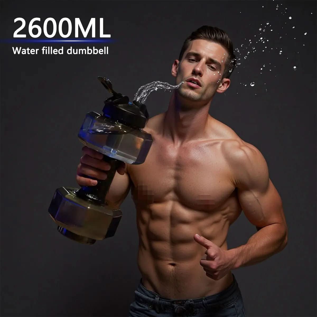 Dumbbell water bottle 550ml for fitness & everyday life | 2-in-1 design