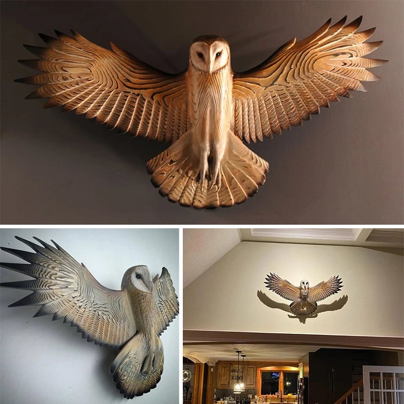 Great owl gaze in artistic edition