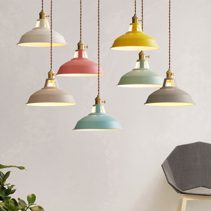 Colorful Dimmable Pendant Light Industrial Unique Style