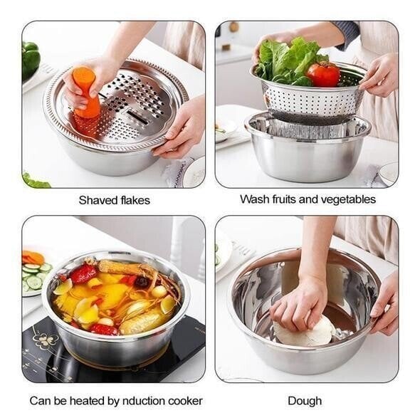 Multifunctional colander in stainless steel