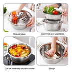 Multifunctional colander in stainless steel
