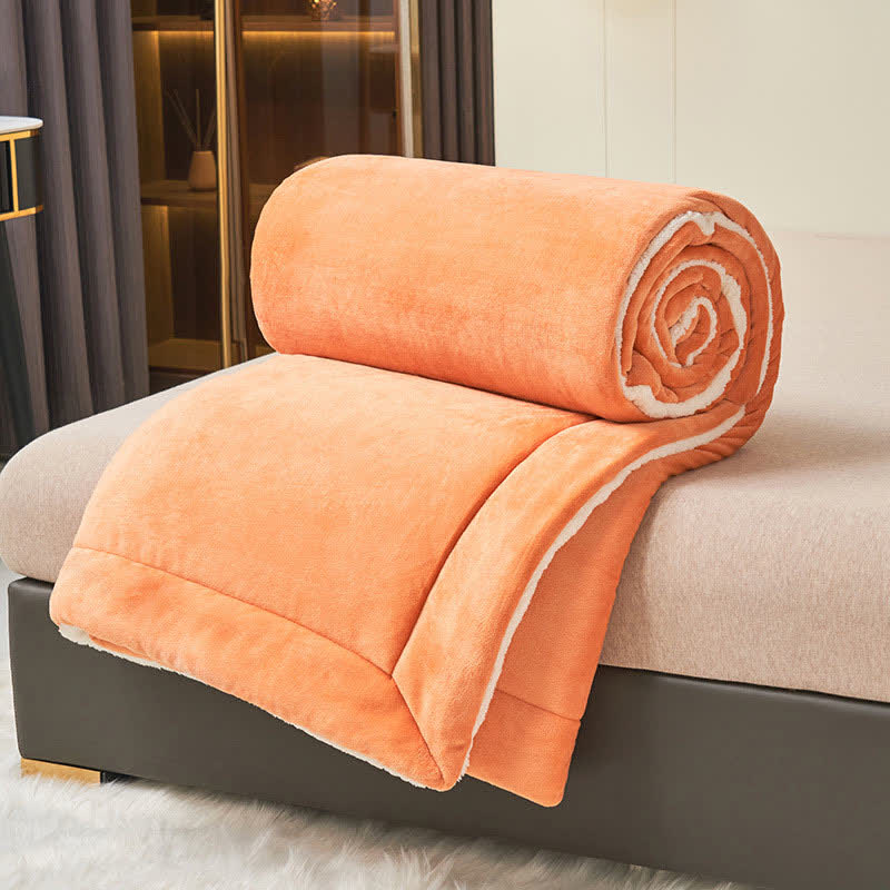Solid thick double-sided velvet cube blanket