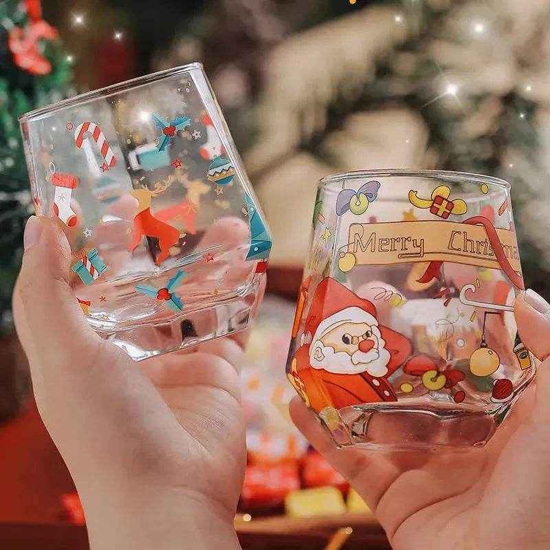 2025 Christmas Gift High Beauty Creative Cup Christmas Snowman Glass Cup High Temperature Resistant