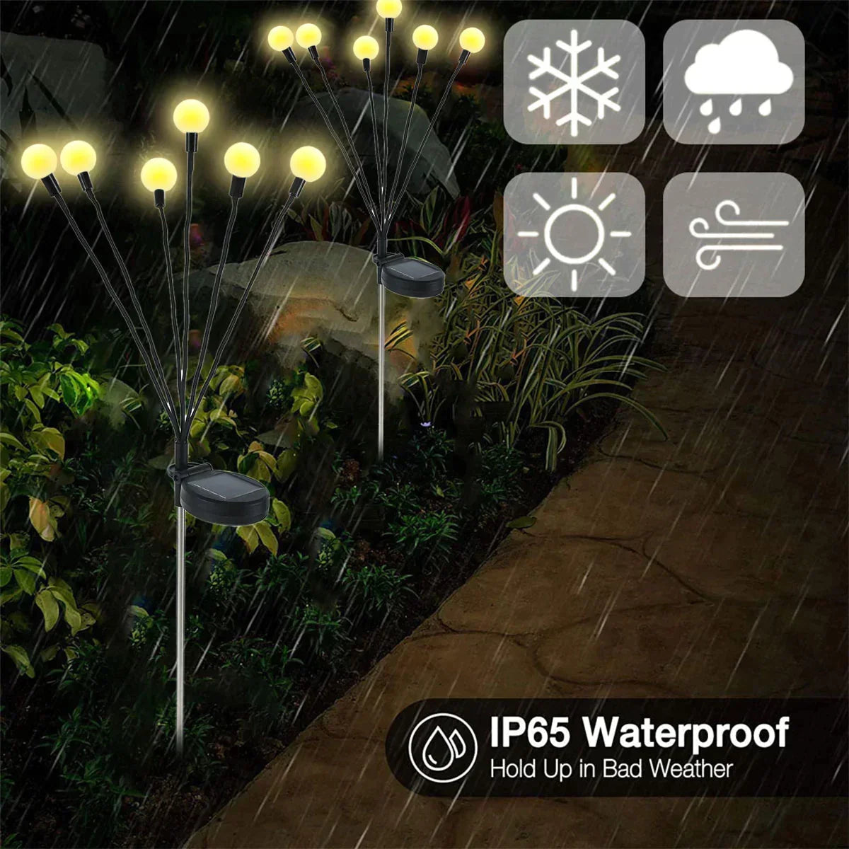 Solar-powered Firefly Garden Light