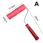 Embossing Paint Roller | Patterned Wall Decoration Tool | Rubber Roller with Handle