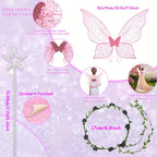 Girls Magical Halloween Fairy Costume Set | Wings Wand Ears