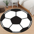 Round football rug with non-slip bottom – Sporty rug for children's room & living room
