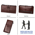 Long wallet made of genuine leather