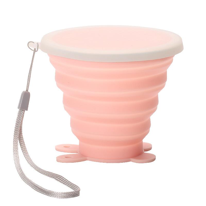 Silicone foldable water glasses with lid