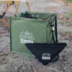 Foldable multifunctional trash can for outdoor use