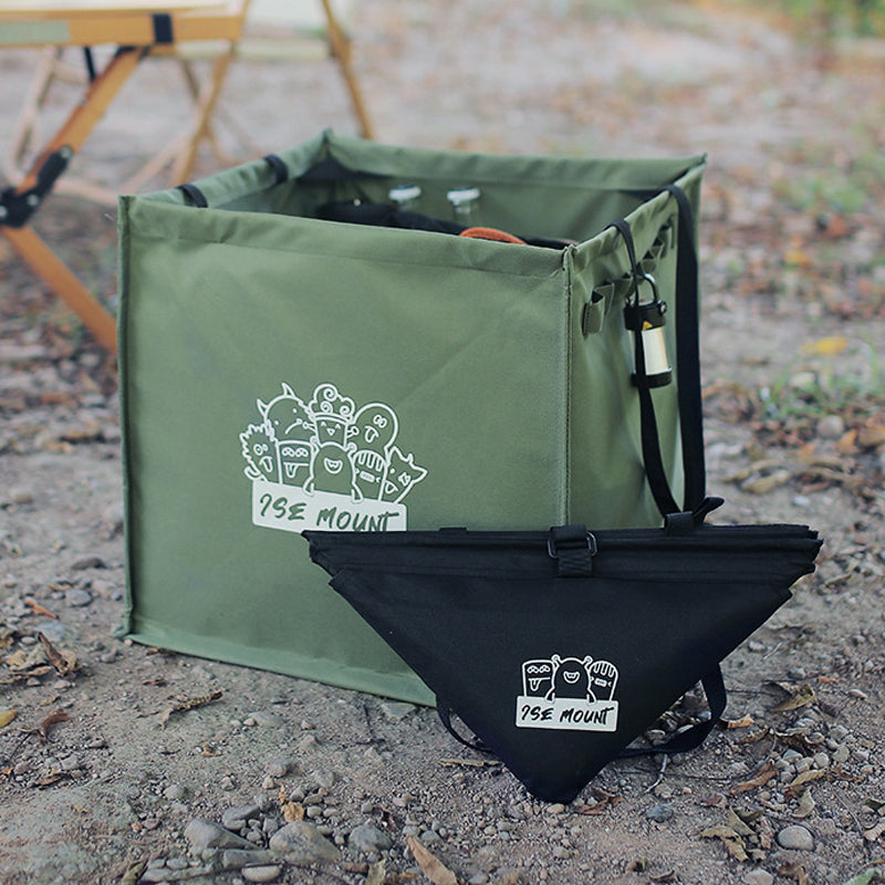Foldable multifunctional trash can for outdoor use