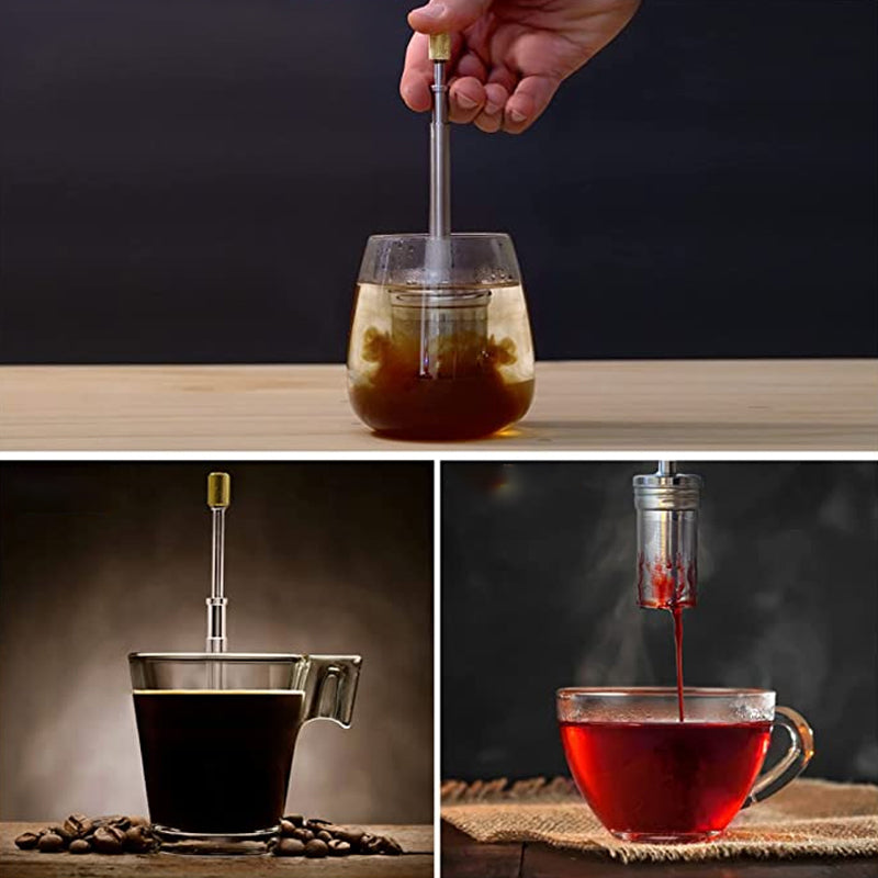 Manual coffee filter made of stainless steel