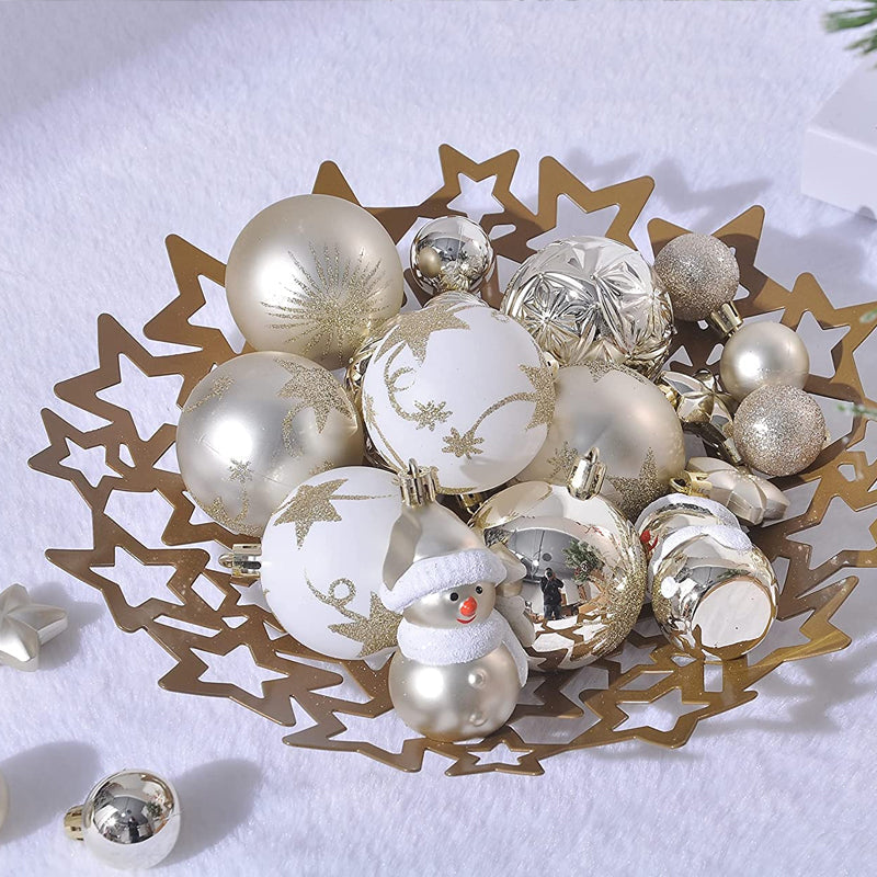 Christmas Ball Ornaments with Hanging Hooks, Multi-Piece Sets