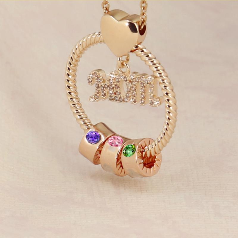 Birthstone necklace for the mother