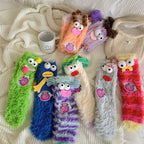 Coral velour three-dimensional original socks