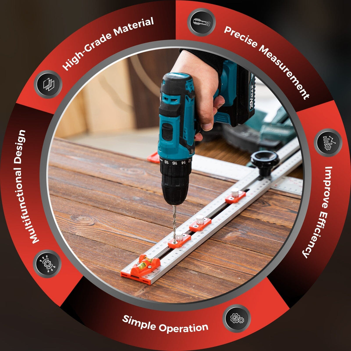 4 in 1 drilling position gauge