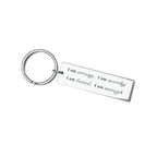 Stainless Steel "I am strong" Keychain