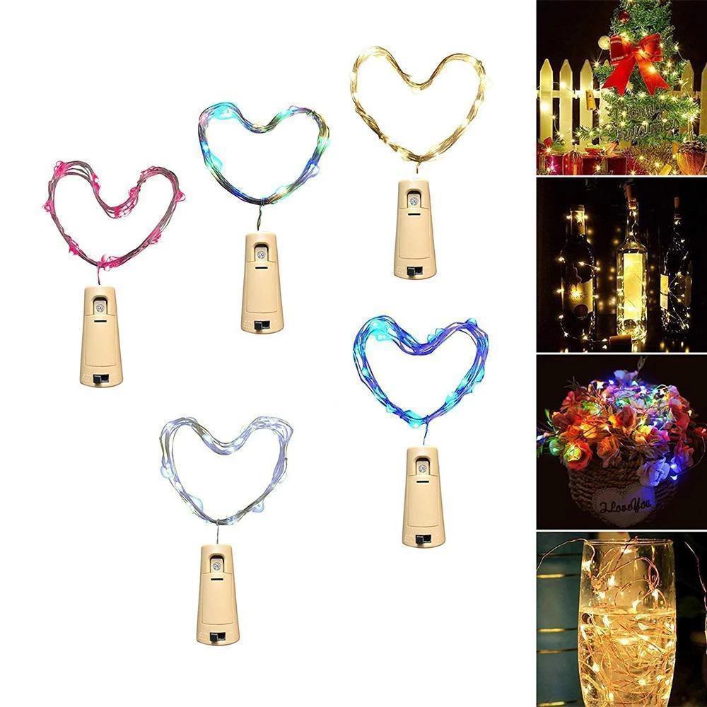 LED Wine Bottle Lamps Cork Night Light DIY Decoration Lift - 5/10 PCS