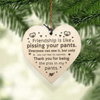Friendship Wood Pendant Christmas Tree Decor (3 Pieces)