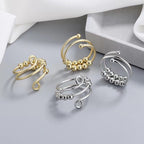 Distribute Your Fear Circle Beads Fidget Ring