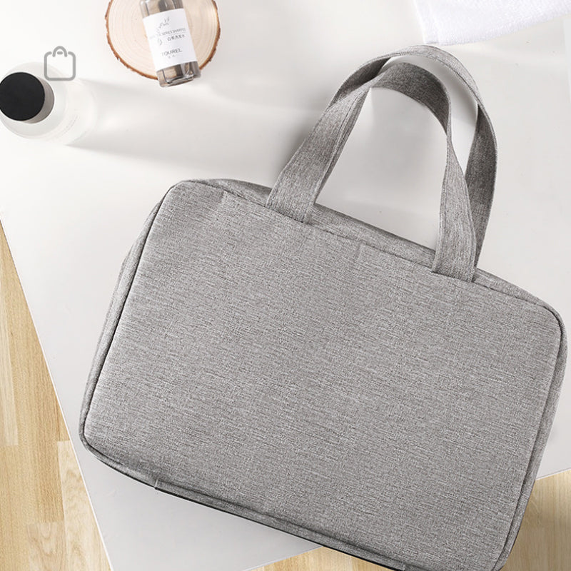 Travelique Travel Cosmetic Organizer | Compact & Water-Repellent | With 4 Compartments & 360° Hook | For Women & Men