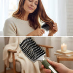 Quick Knot‑Free Detangling – Nylon Bristles with Scalp Massage Tips – For Thick or Curly Hair