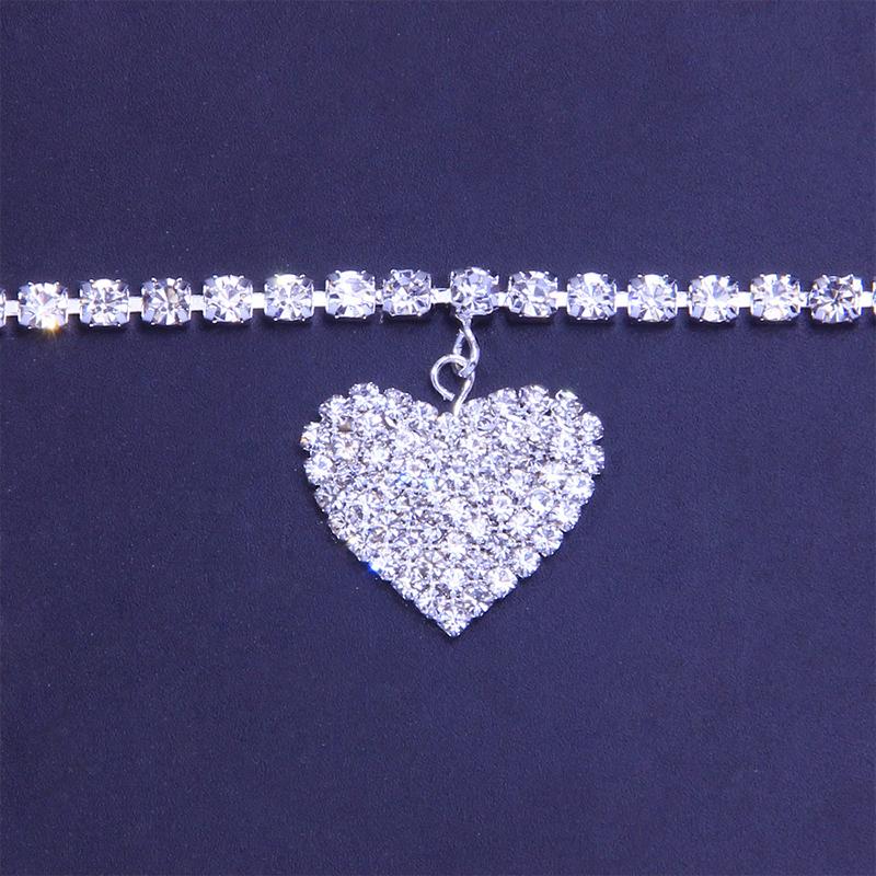 Fashion Heart Rhinestone Anklet