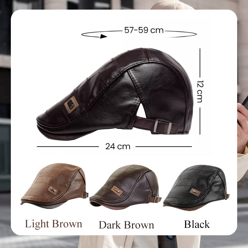 ElderLux Plush Leather Beret | Cozy elegance for a warm winter experience