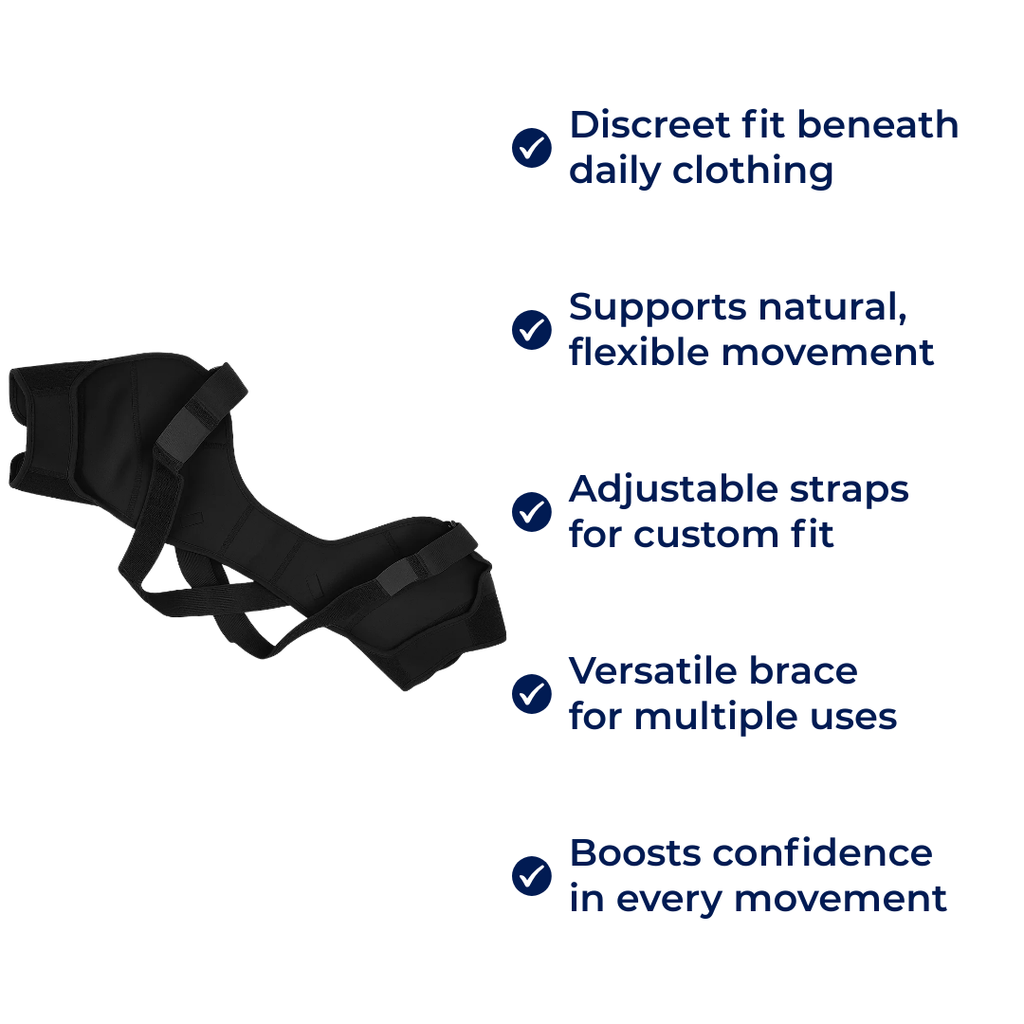 Cross-Compression Stability – Breathable Mesh Comfort – Relieves Shoulder Pain & Improves Posture