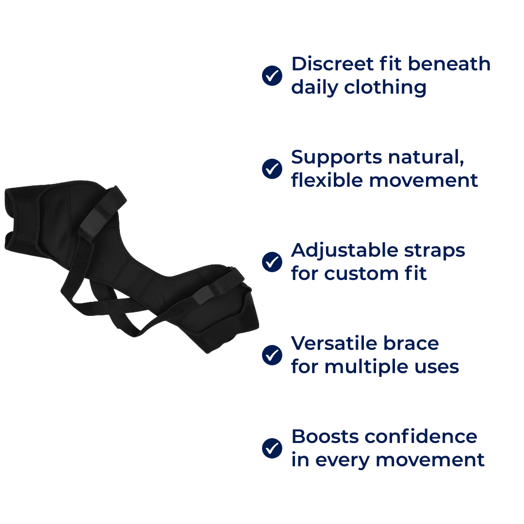 Cross-Compression Stability – Breathable Mesh Comfort – Relieves Shoulder Pain & Improves Posture
