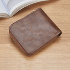 Men's New Short Fashion Multi-Cards Horizontal Zipper Wallet