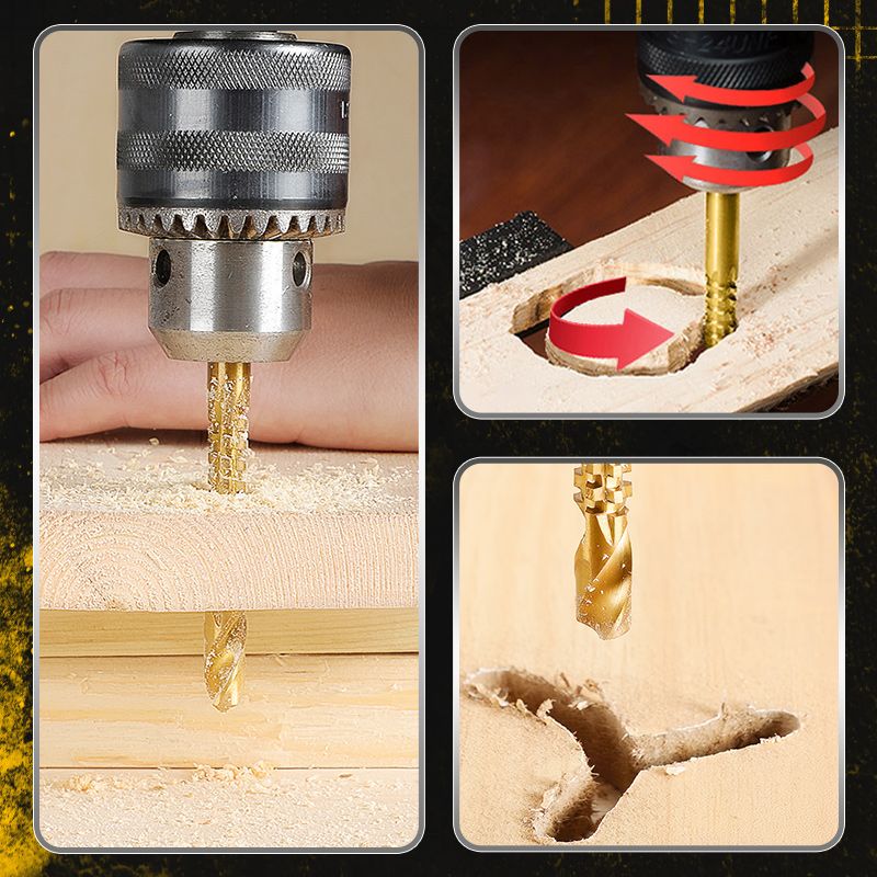 Titanium-coated high-speed steel bits with tags (6 pcs.)