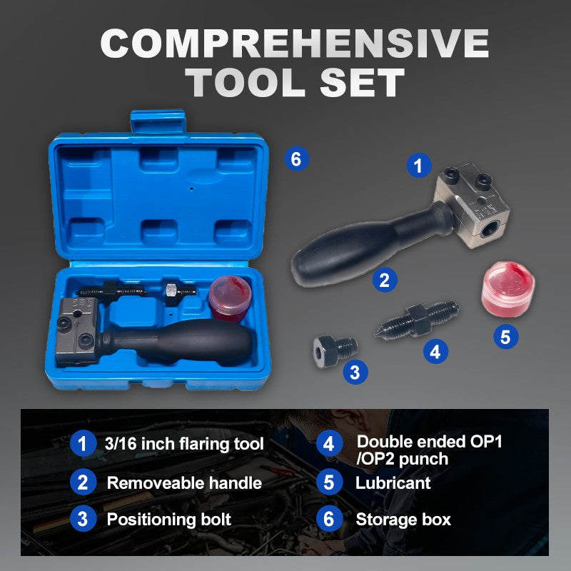 Universal tool for flaring brake lines for cars