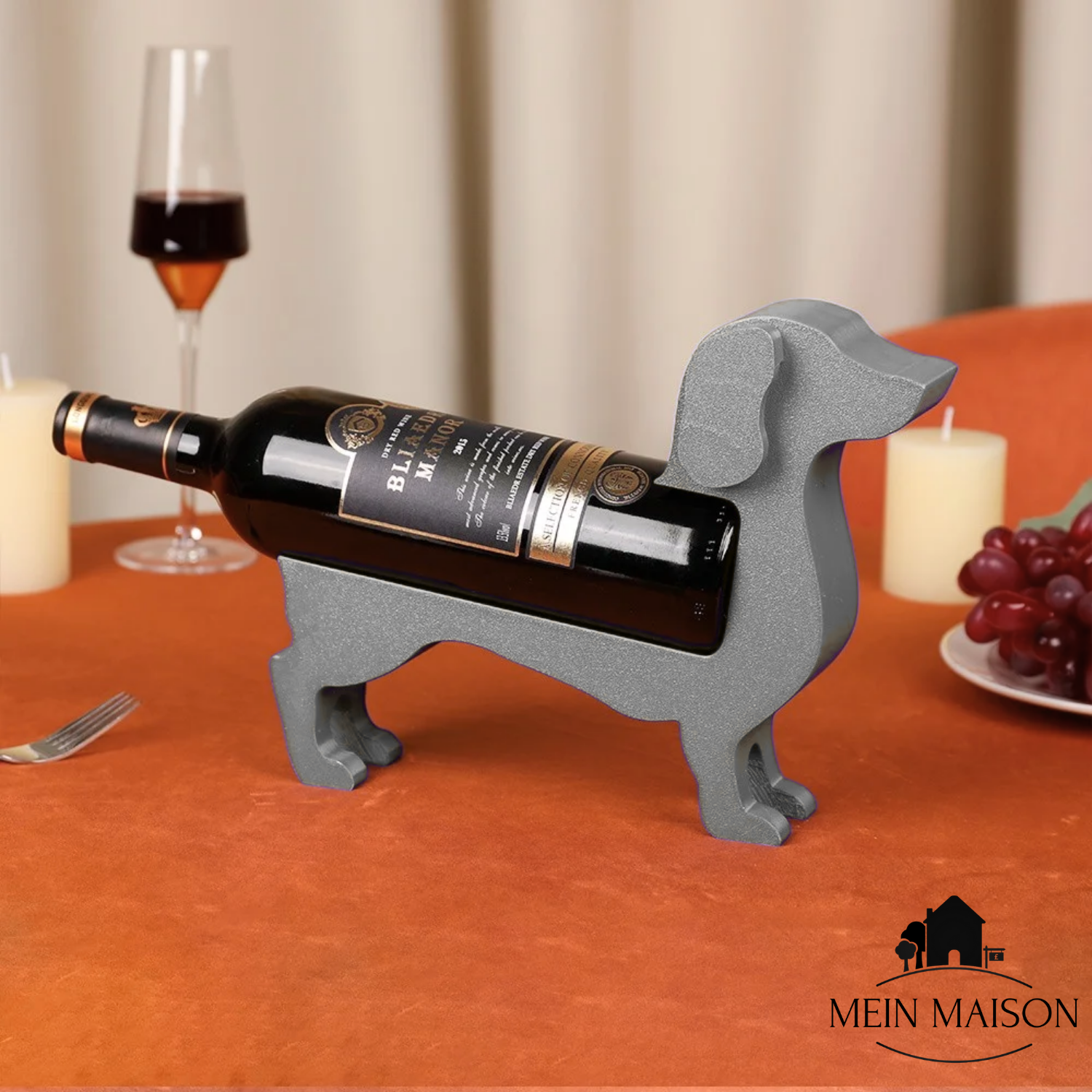 Wine Bottle Holder Dachshund CorkHound | Original Design | Sturdy & Decorative | For 375–500 ml