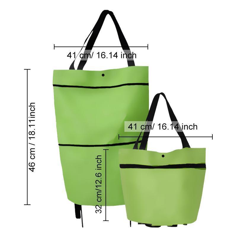 2 In 1 Folding Shopping Cart Tote Bag