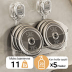 Storage rack with suction cup and drainage hole